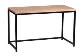 Biurko Hooper 120x60cm czarne profil 30m blat lakierowany dąb naturalny