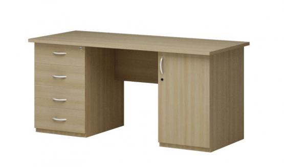 Biurko  (kontener z zamkiem centralnym), 160x70x75h