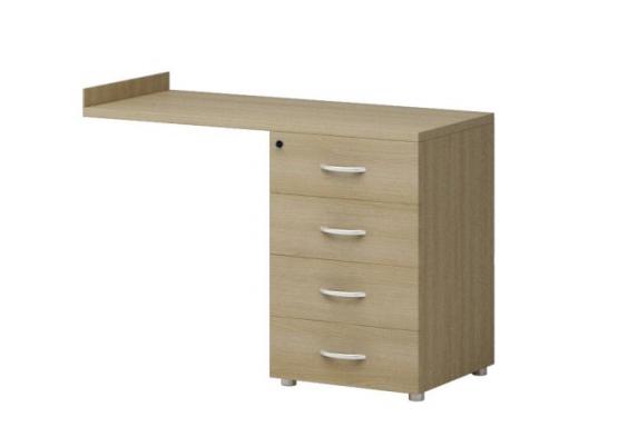 Biurko - dostawka  (kontener z zamkiem centralnym), 100x45x70h