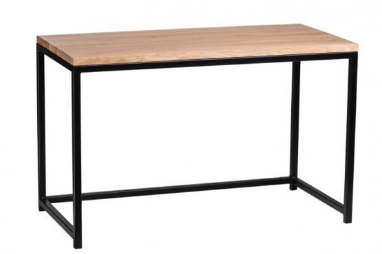 Biurko Hooper 120x60cm czarne profil 30m blat lakierowany dąb naturalny